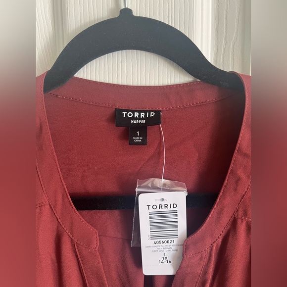 NWT Harper Georgette pullover 3/4 sleeve top…Rich Brown…size 1. - Picture 5 of 6